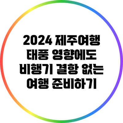 2024 제주여행: 태풍 영향에도 비행기 결항 없는 여행 준비하기