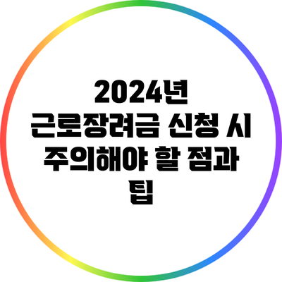 2024년 근로장려금 신청 시 주의해야 할 점과 팁