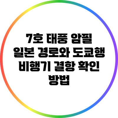 7호 태풍 암필 일본 경로와 도쿄행 비행기 결항 확인 방법