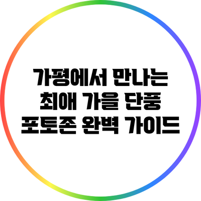 가평에서 만나는 최애 가을 단풍 포토존 완벽 가이드