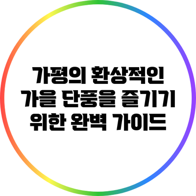 가평의 환상적인 가을 단풍을 즐기기 위한 완벽 가이드