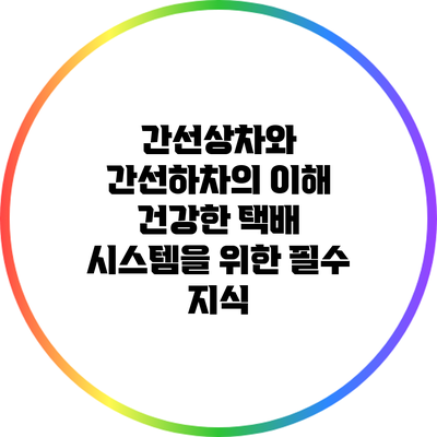 간선상차와 간선하차의 이해: 건강한 택배 시스템을 위한 필수 지식