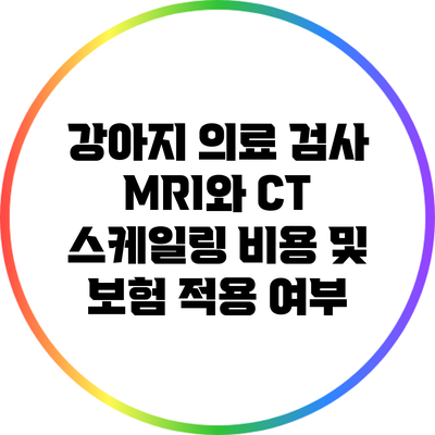강아지 의료 검사: MRI와 CT 스케일링 비용 및 보험 적용 여부