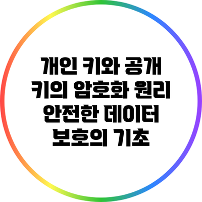 개인 키와 공개 키의 암호화 원리: 안전한 데이터 보호의 기초