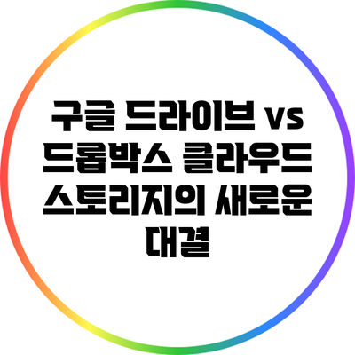 구글 드라이브 vs 드롭박스: 클라우드 스토리지의 새로운 대결