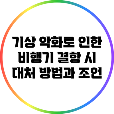 기상 악화로 인한 비행기 결항 시 대처 방법과 조언