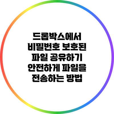 드롭박스에서 비밀번호 보호된 파일 공유하기: 안전하게 파일을 전송하는 방법
