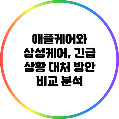 애플케어와 삼성케어, 긴급 상황 대처 방안 비교 분석