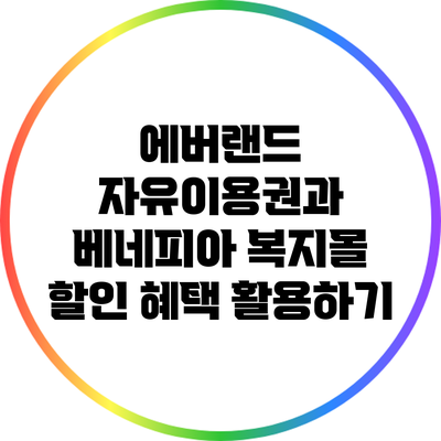 에버랜드 자유이용권과 베네피아 복지몰 할인 혜택 활용하기