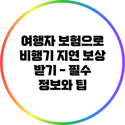 여행자 보험으로 비행기 지연 보상 받기 - 필수 정보와 팁