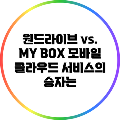 원드라이브 vs. MY BOX: 모바일 클라우드 서비스의 승자는?