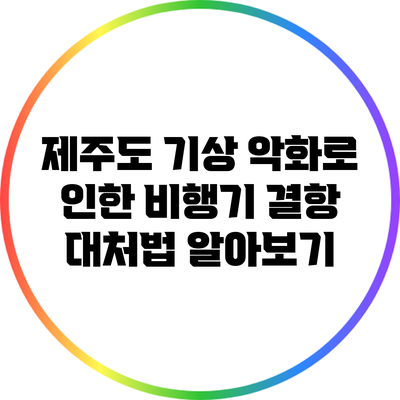 제주도 기상 악화로 인한 비행기 결항 대처법 알아보기