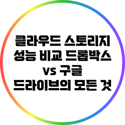 클라우드 스토리지 성능 비교: 드롭박스 vs 구글 드라이브의 모든 것