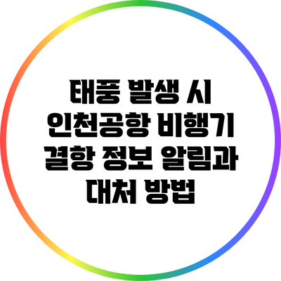 태풍 발생 시 인천공항 비행기 결항 정보 알림과 대처 방법