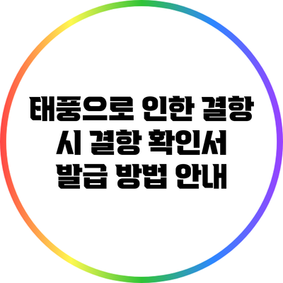 태풍으로 인한 결항 시 결항 확인서 발급 방법 안내