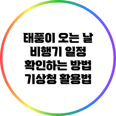 태풍이 오는 날 비행기 일정 확인하는 방법: 기상청 활용법