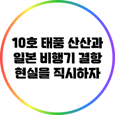 10호 태풍 산산과 일본 비행기 결항: 현실을 직시하자