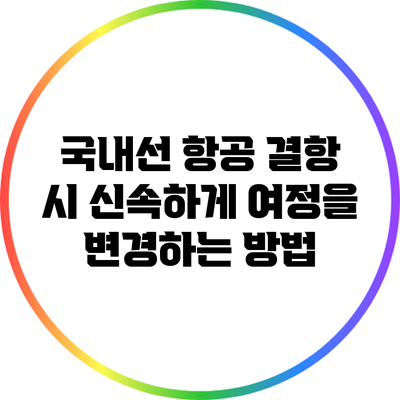 국내선 항공 결항 시 신속하게 여정을 변경하는 방법