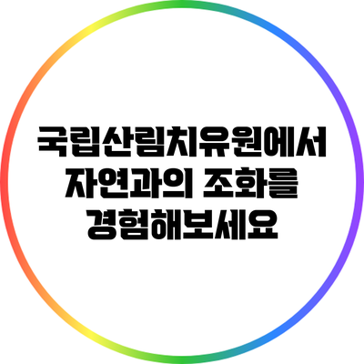 국립산림치유원에서 자연과의 조화를 경험해보세요