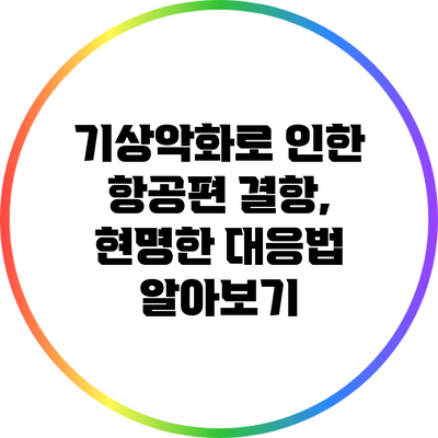 기상악화로 인한 항공편 결항, 현명한 대응법 알아보기