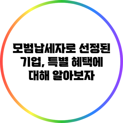 모범납세자로 선정된 기업, 특별 혜택에 대해 알아보자