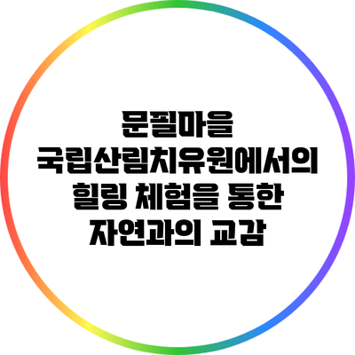 문필마을 국립산림치유원에서의 힐링 체험을 통한 자연과의 교감
