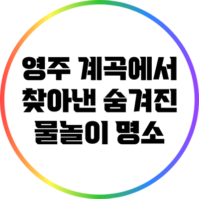영주 계곡에서 찾아낸 숨겨진 물놀이 명소
