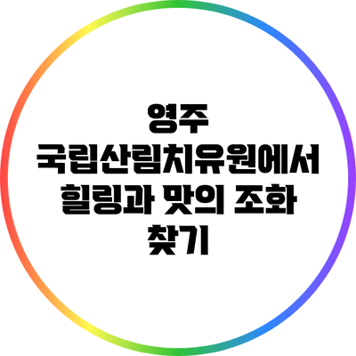 영주 국립산림치유원에서 힐링과 맛의 조화 찾기