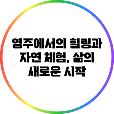 영주에서의 힐링과 자연 체험, 삶의 새로운 시작