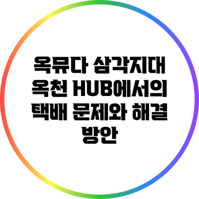 옥뮤다 삼각지대: 옥천 HUB에서의 택배 문제와 해결 방안
