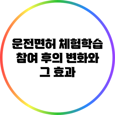 운전면허 체험학습 참여 후의 변화와 그 효과