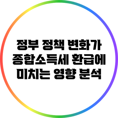 정부 정책 변화가 종합소득세 환급에 미치는 영향 분석