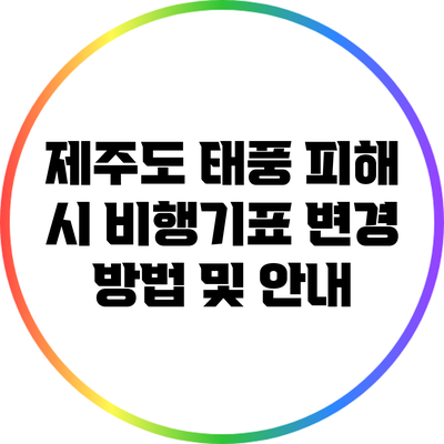 제주도 태풍 피해 시 비행기표 변경 방법 및 안내