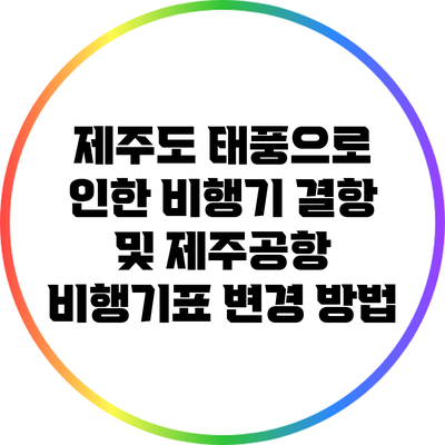 제주도 태풍으로 인한 비행기 결항 및 제주공항 비행기표 변경 방법