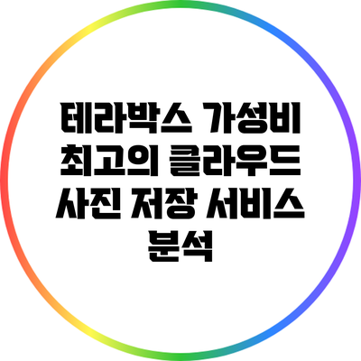테라박스: 가성비 최고의 클라우드 사진 저장 서비스 분석