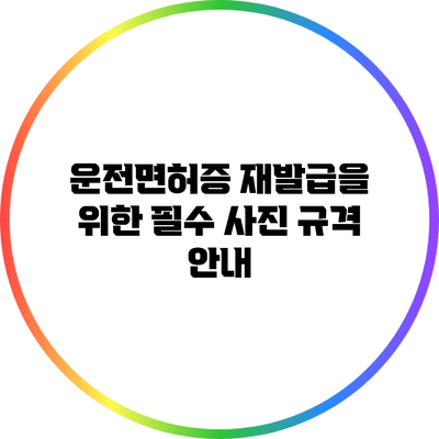 운전면허증 재발급을 위한 필수 사진 규격 안내