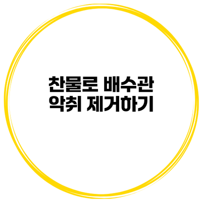 찬물로 배수관 악취 제거하기