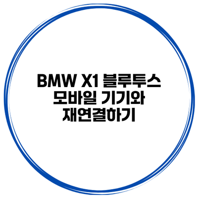 BMW X1 블루투스 모바일 기기와 재연결하기