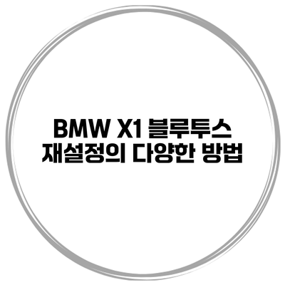BMW X1 블루투스 재설정의 다양한 방법