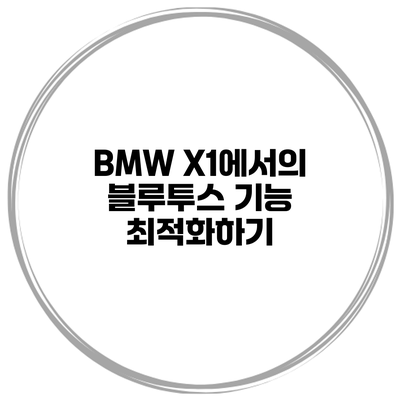 BMW X1에서의 블루투스 기능 최적화하기