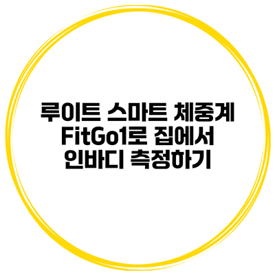 루이트 스마트 체중계 FitGo1로 집에서 인바디 측정하기
