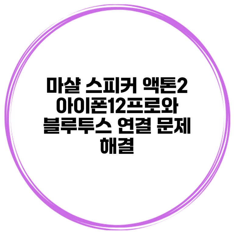 마샬 스피커 액톤2 아이폰12프로와 블루투스 연결 문제 해결